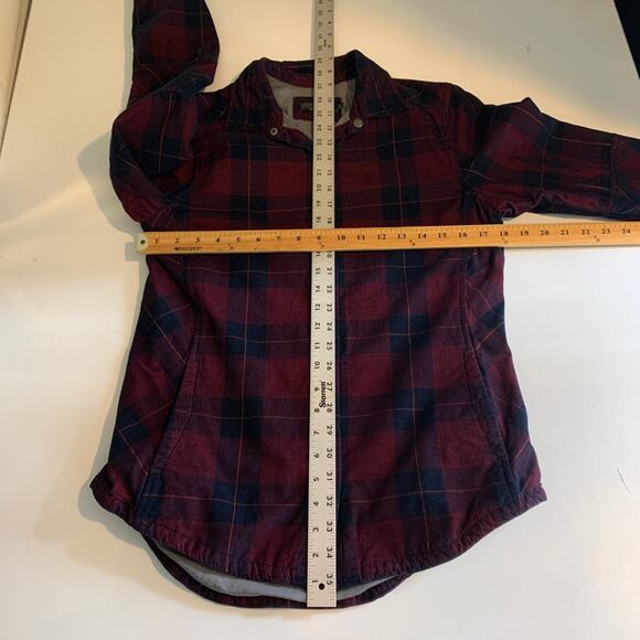 Prana Shirt Women S Small Plaid Long Sleeve Corduroy Snap Buttons Flannel Top - Picture 8 of 13